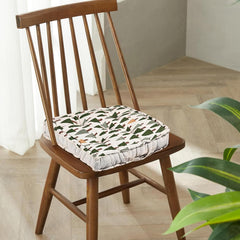 Soft & Comfortable Cotton Chair Cushion Pillow For Sitting, Tree Print - Green | Pillow For Office Work & Posture Support | Sitting Cushion & Back Rest For Chair | For Pain Relief