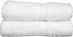 Trella 100% Cotton Large Cotton Bath Towel 500 Gsm (White) -2 Piece