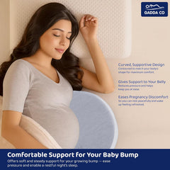 Memory Foam Pregnancy Pillow Wedge For Pregnant Women, Back Support, Grey | Maternity Belly & Back Support Cushion For Sleeping Comfort | Portable, Soft Baby Bump Support Pillow