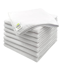 Softspun Microfiber Cleaning Cloths 900 Gsm | Highly Absorbent, Lint & Streak Free, Multi -Purpose Wash Cloth For Kitchen, Car, Window, Stainless Steel (8 Pcs)- White