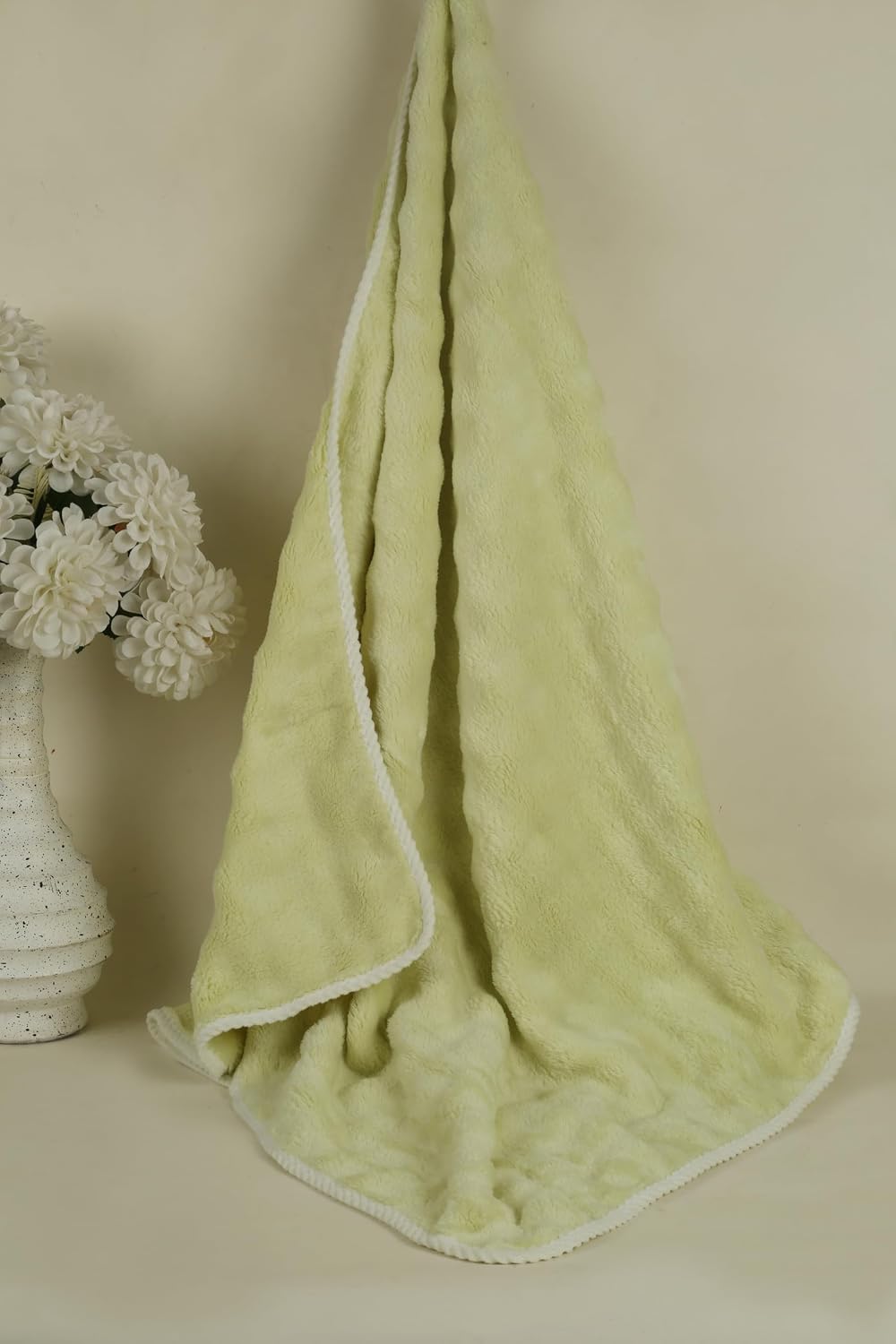 Hanker Bubble Luxury Feather Feel Bath Towel 400gsm | Instant Dry Fabric, Ultra-Soft & Plush Full Large Size Skin Friendly Fabric (Green & Gray)