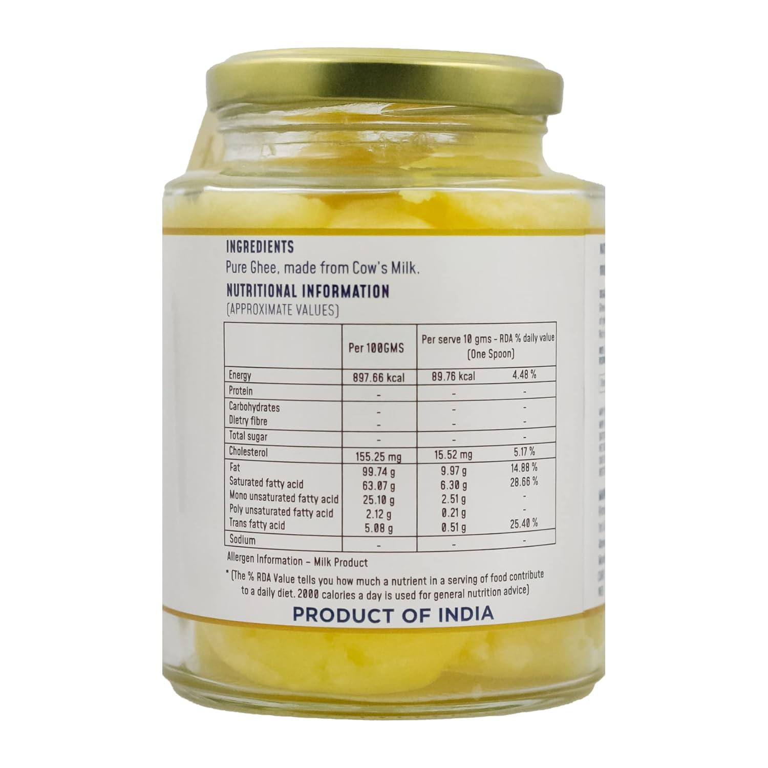 Organic Himalayan Cow Desi Ghee By Himalayan Gatherer | Great Source Of Protein Fiber Homemade Desi Cow Ghee Good For Health | (300ml) 10.1 Ounce | Jar Pack