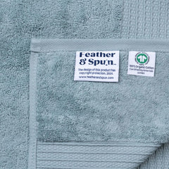 Feather & Spun Organic Cotton Bath Towel 650 Gsm | Lavender Fragrance Gots Certified Anti Microbial Fade Resistant Double Needle Stitch Towel (Mint Breeze)