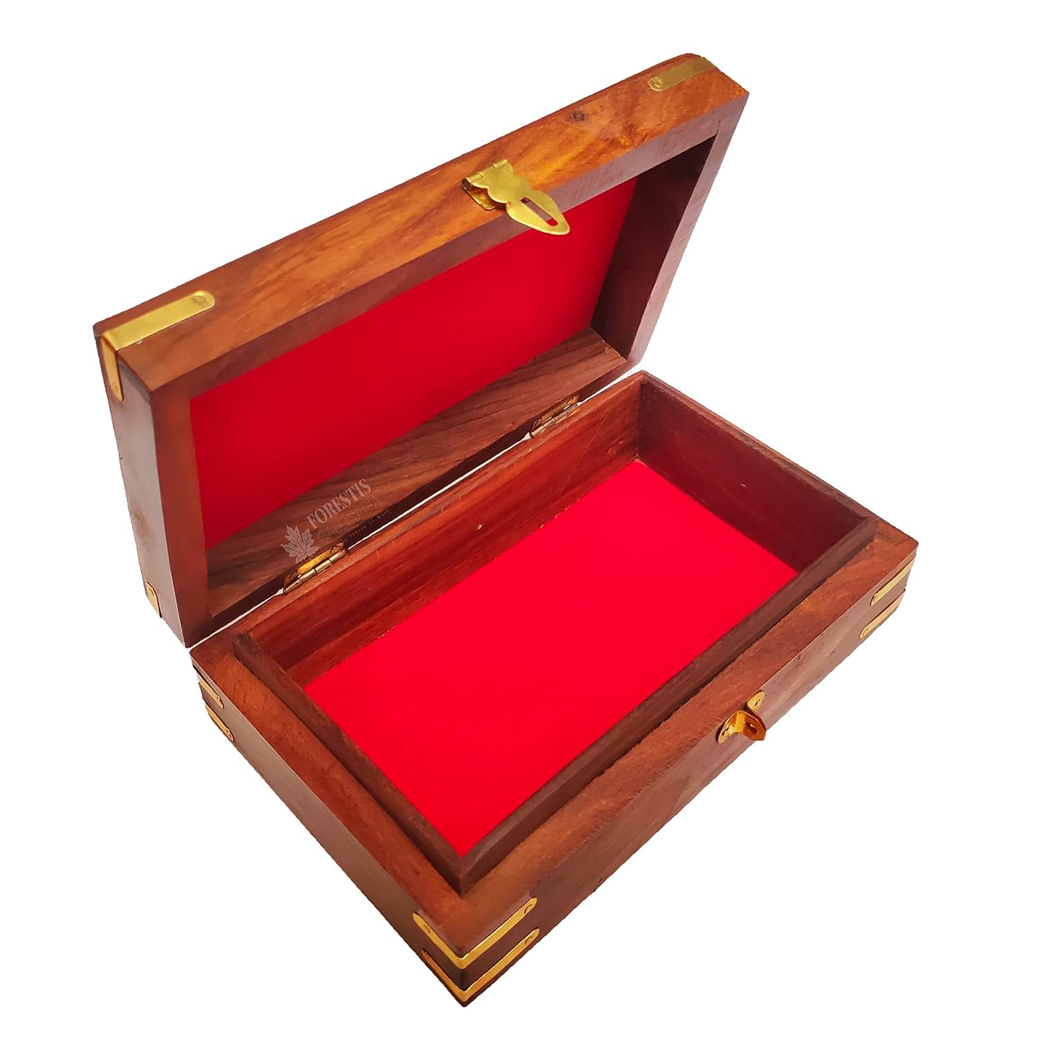 Exquisitely Hand Brass - Filled Wooden Swastik Box For Good Luck| Jewellery Box, Handmade Decorative Case, Vanity Organiser For Women, Girls, Necklaces, Gold 8 X 5 Inches, Tombs