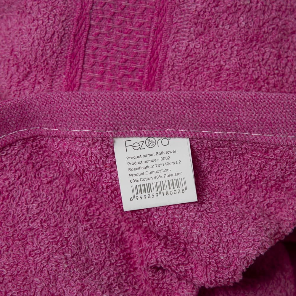 Fezora 100% Cotton Bath Towel 450 Gsm | Ultra Soft, Quick Dry, High Absorbency, Skin-Friendly Large Size Bath Towel (Dark Pink)
