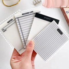 Transparent Sticky Note Pad With Lining & Grid Transparent Sticky Notes, Clear - 200 Sheets