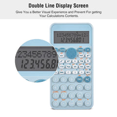 EooCoo Scientific Calculator, Two-line Display, Slim And Portable, Suitable For School And Business, Blue