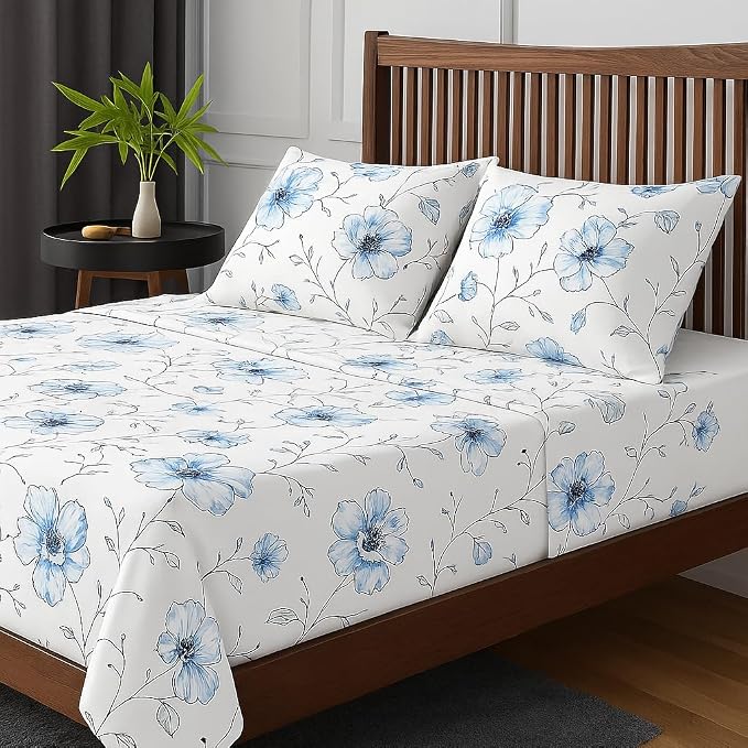 King Size Bedsheet With 2 Pillow Covers Soft Microfiber - 108 X 108 Inches, White | Wrinkle-Free, Breathable & Cooling Fabric For Comfortable Sleep