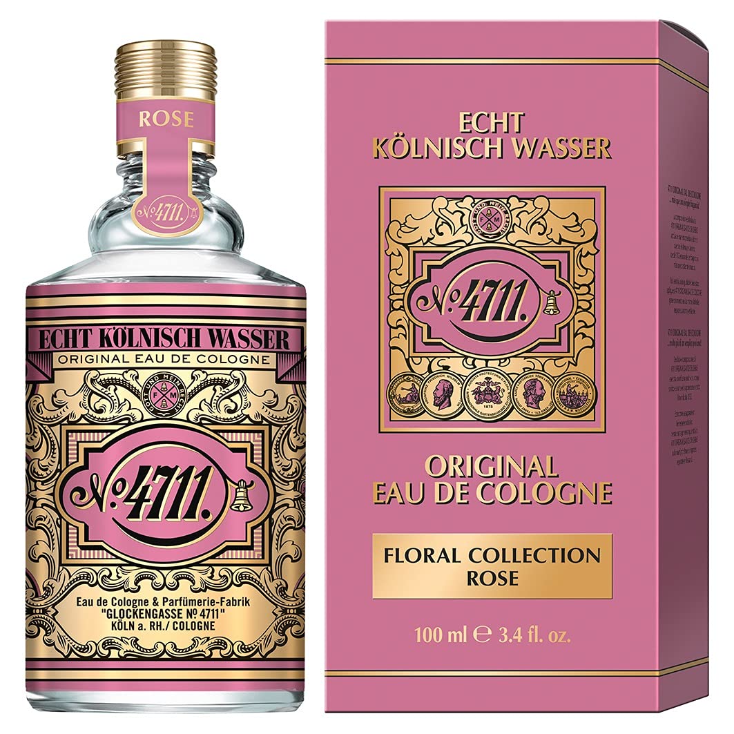 4711 Floral Collection Rose Eau De Cologne 100ml 3.4 Fl.oz. | Perfect Aniverssary Gift For Husband & Wife