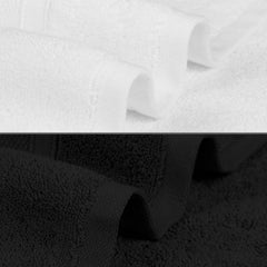 Mytrident Soft Comfort Air Rich 100% Cotton Bath Towel 1000 Gsm | Highly Absorbent Towels For Men & Women Bath Towel (Black & White) - 2 Pcs
