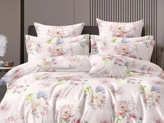 Printed Double Bedsheet For Super King Size With 2 Matching Pillow Covers - 108 X 108 Inches, Multicolor | 300 Thread Count Skin Friendly & Luxuriously Smooth To Touch Bedsheet