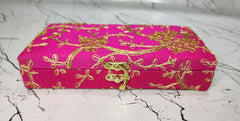 Decorative & Attractive Box Cash Box, Shagun Box, Jewellery Box, Money Box Envelop Wedding, Gift Box, Bangel Box With Embroidery Design Pack Of 1, Colour - Pink