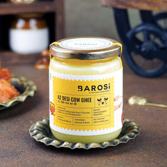 Natural A2 Desi Cow Ghee By Barosi | Rich In Vitamins A, E & Healthy Danedar Cow Desi Ghee Good For Relieves Constipation | 3 Litr (1 Litr * 3) 101.4 Ounce | Jar Pack