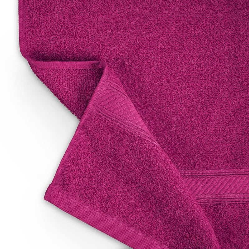 Welspun Alpha Cotton Bath Towel 450 Gsm | Soft & Absorbent Dobby Bath Towel (Raspberry)
