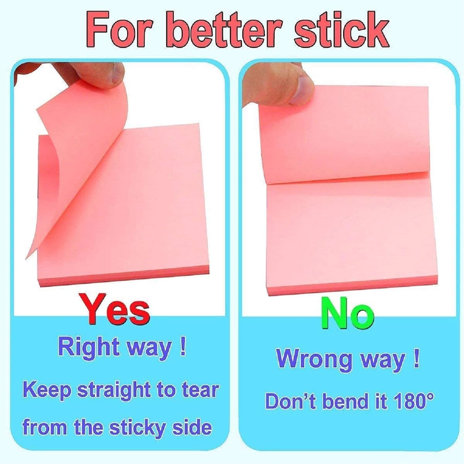 1000 Sticky Notes 5 Colors Fluorescent Paper Self Adhesive & Removable Sticky Notes Page Marker