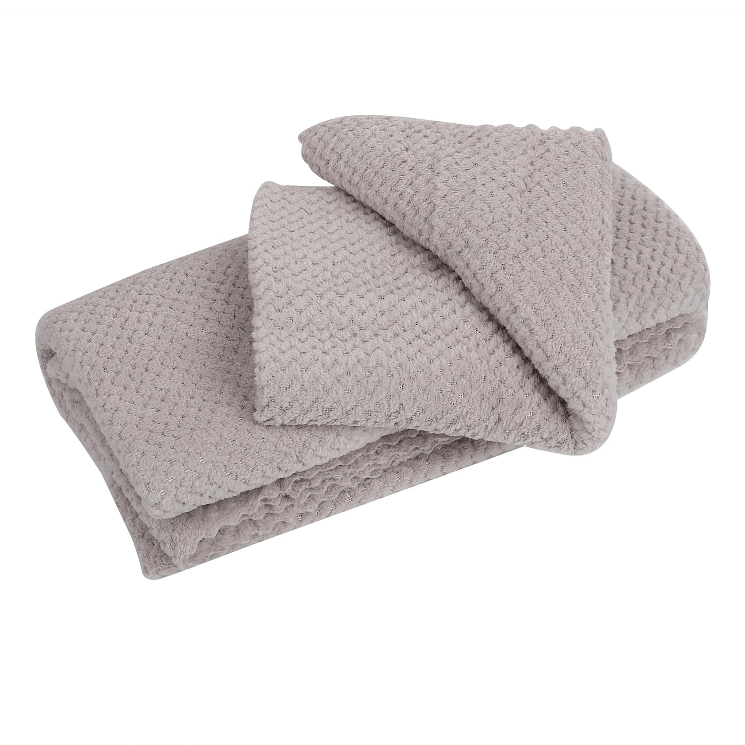 Homecloud Ultra Soft Bath & Face Towel Set 300 Gsm | 3x Softer Than Cotton Towels | Highly Absorbent & Ultra Fast Dry | Set Of 2 (Dots Grey)