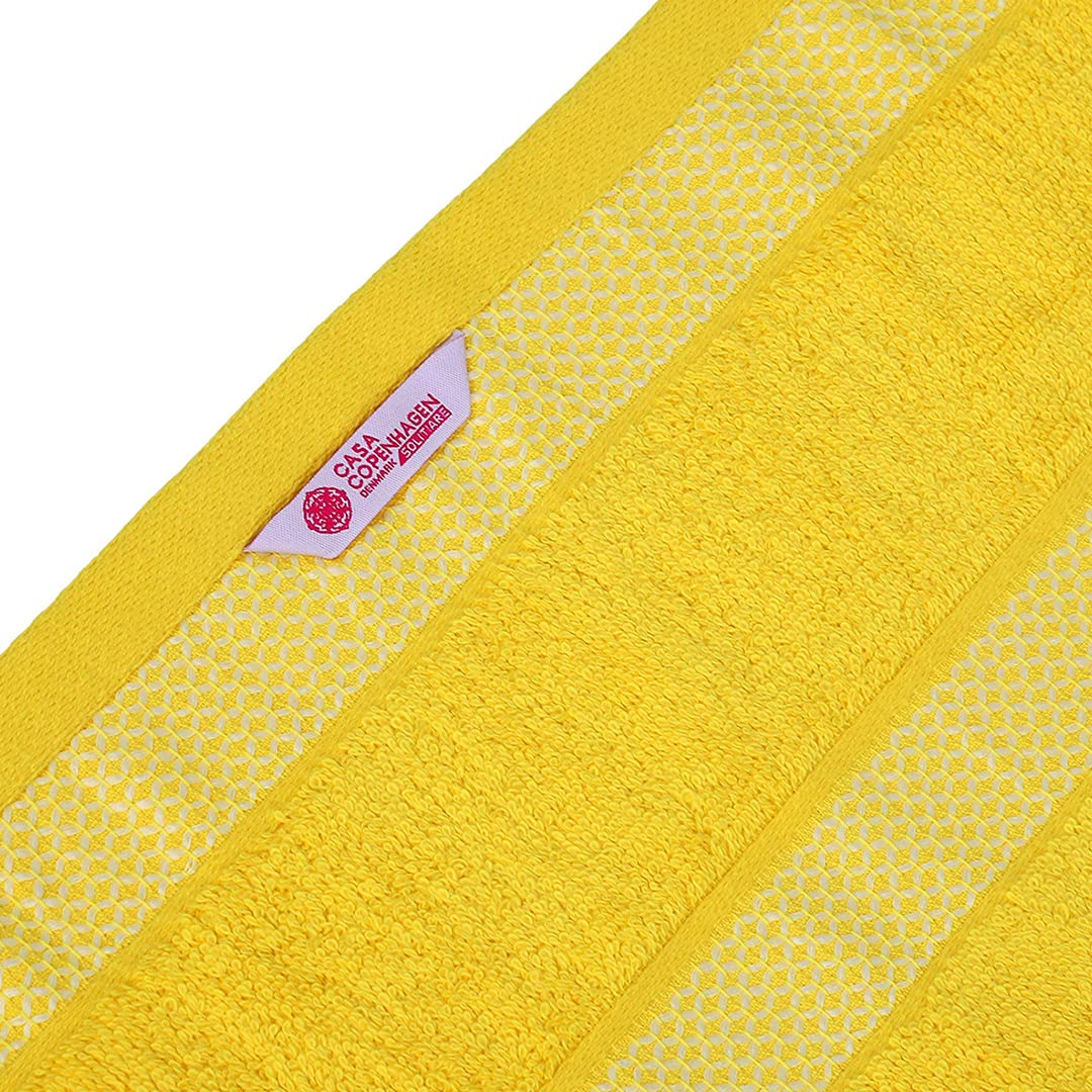 Casa Copenhagen Egyptian Cotton Waffle Large Size Bath Towel 500 Gsm (Yellow)