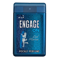 Engage On Cool Marine Pocket Perfume For Men | Citrus & Fresh Fragrance Scent , Long Lasting Skin Friendly Perfume For Men 18ml 0.6 Fl.oz.