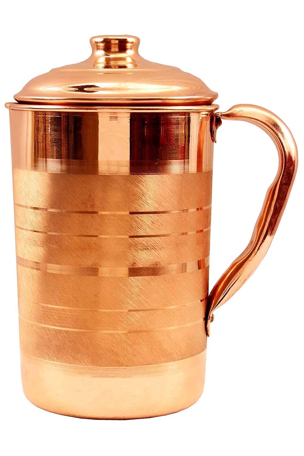 Pure Copper Handcrafted Water Storage Jug With A Lid - 2 Liters | Classy Look & Attractive Design