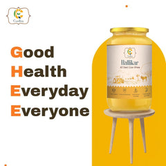 Organic Natural A2 Desi Hallikar Cow Ghee By Curdley | Great Source Of Energy Healthy & Nutrients Desi Cow Ghee For Glowing Skin | (500ml) 16.9 Ounce Jar Pack