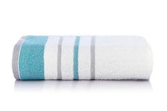 Casa Copenhagen Egyptian Cotton Exotic Hand Towel 400 Gsm (Teal/Grey)- 2 Pcs