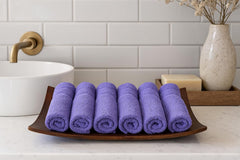 Caslino Small Cotton Face Towels 600 Gsm | Soft & Absorbent Towel For Women & Men - Blue (Pack Of 6)