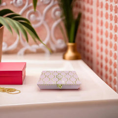 Fancy Floral Decorative Box, Shagun Cash Box, Money Box, Cash Box, Jewellery Box, Money Box, Gaddi Box, Wedding & Engagement Cash Box, Gift Box, Colour - Light Pink, Material - Wood