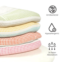 Thirsty Towel Doctor Towels Bamboo Bath Towels 300 Gsm | Super Soft & High Absorbency Towel, Dobby Quick Dry Bath Towels Large Size -Pack Of 2 (Red & Orange)