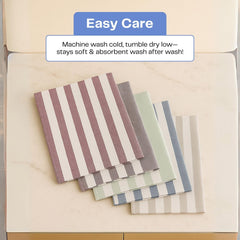 VäRde Premium Handloom Bath Towels 180 Gsm | Towel For Men & Women | Striped & Solid Pattern (Pink, Brown, Green, Blue & Grey Set Of 5)