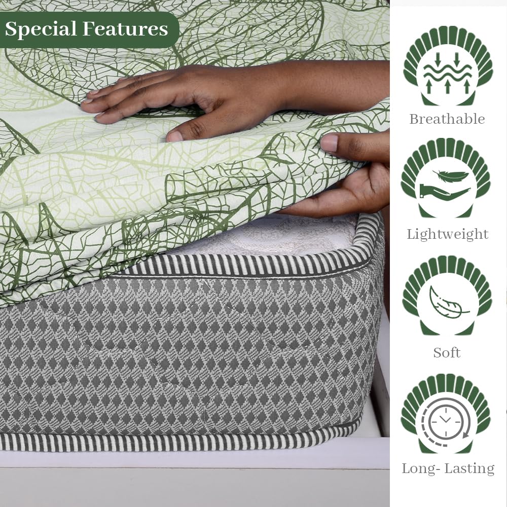 Double Bedsheet For Queen Size With 2 Pillow Covers - 60 X 78 Inches, Olive Green | All Around Elastic Fitted Soft, Lightweight & Breathable Cotton Bedsheet