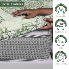 Double Bedsheet For Queen Size With 2 Pillow Covers - 60 X 78 Inches, Olive Green | All Around Elastic Fitted Soft, Lightweight & Breathable Cotton Bedsheet