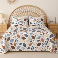 100% Cotton Double Bed Bedsheet Set With 2 Pillow Covers - 90 X 90 Inches, Multicolor | Soft Touch 144 Thread Count Soft & Breathable & Wrinkle Free