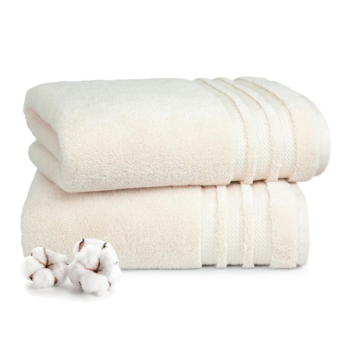 Mytrident Finesse 100% Cotton Bath Towels 1200 Gsm (Linen) -2 Piece