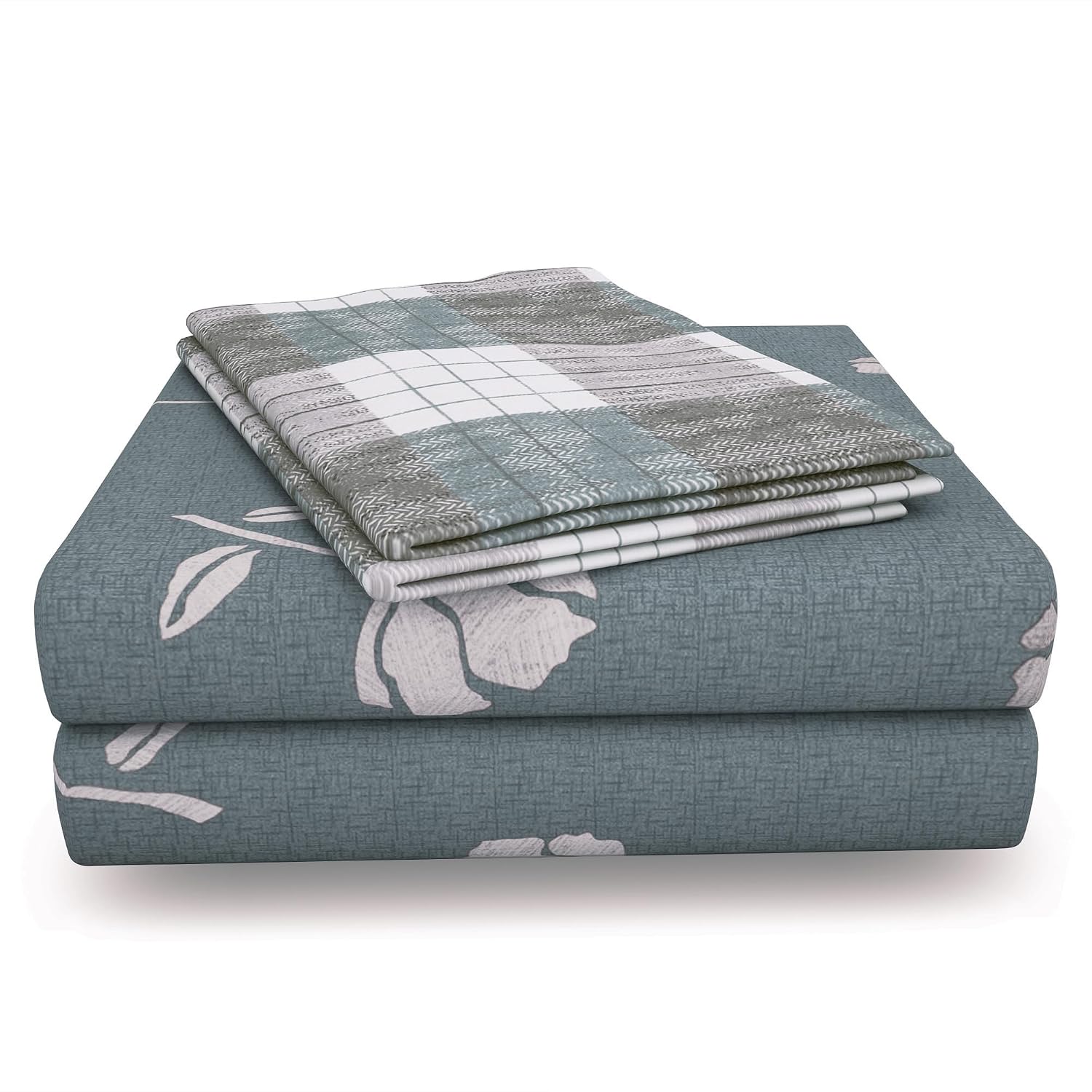 100% Cotton Elastic Fitted Double Bedsheet For Queen Size 2 Pillow Cover - 88 X 100 Inches, Grey | Perfect For Festive Gifting | Durability & Long-Lasting Use