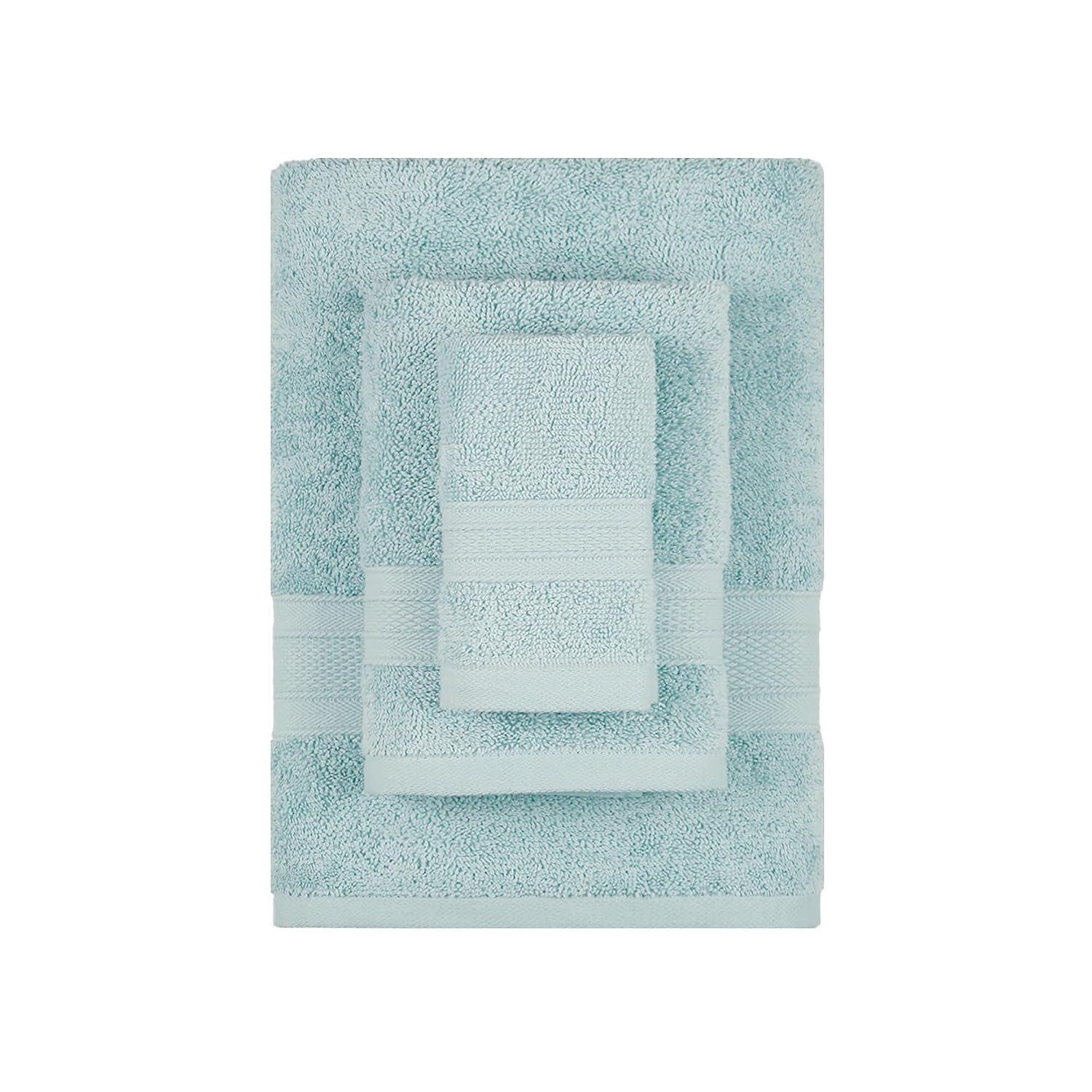 Trident Soft Comfort Air Rich Bath Towels 500 Gsm | 100% Cotton Towel, Super Soft, Highly Absorbent, 3 Pieces Towel Set - Nile Blue