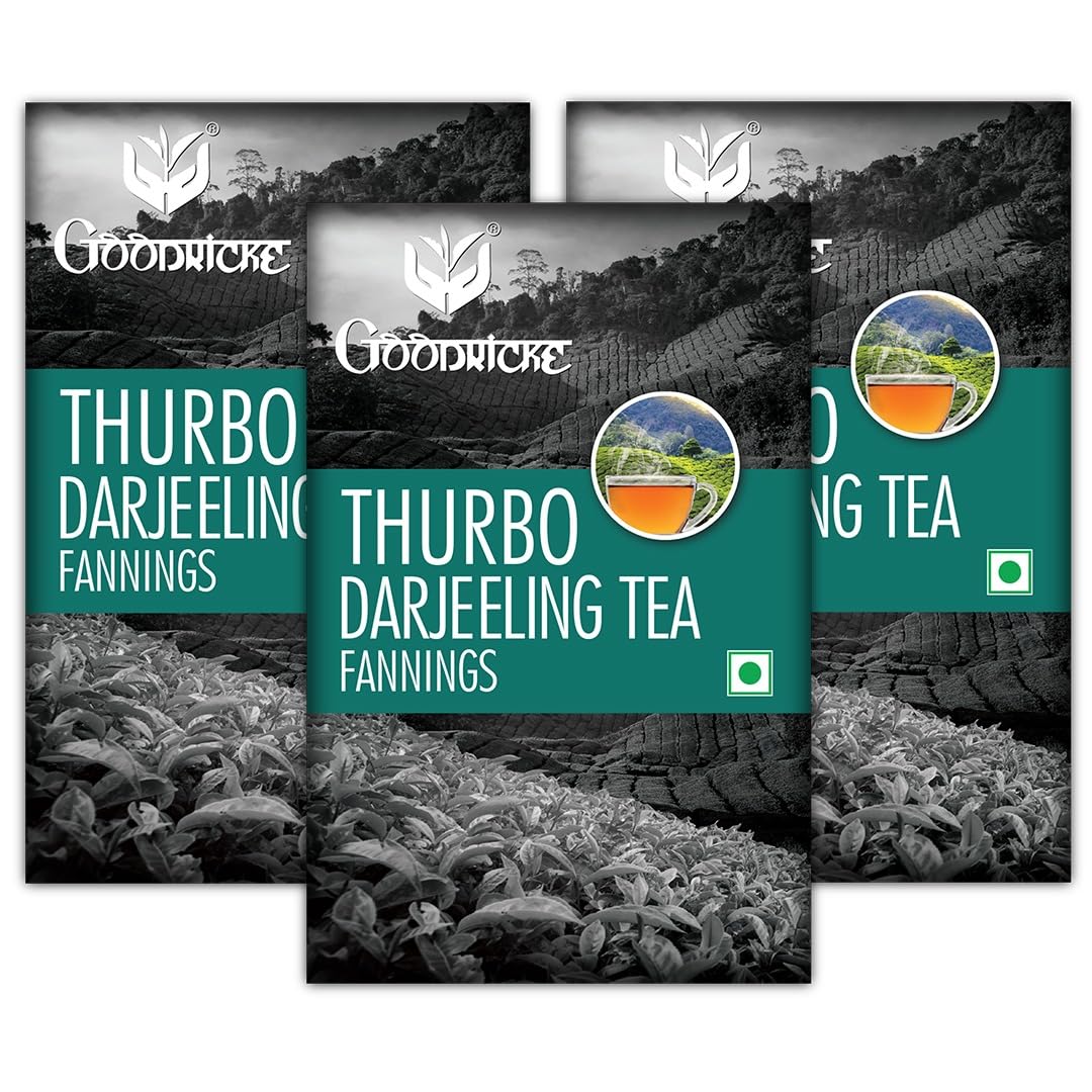 Goodricke Thurbo Fanning Darjeeling Tea - Pack Of 3 X 250gm, 8.8 Ounce Each | Premium Black Tea With Long Lasting Taste & Aroma - 100% Pure & Original Loose Leaves Chai | Single Estate Whole Leaf Tea
