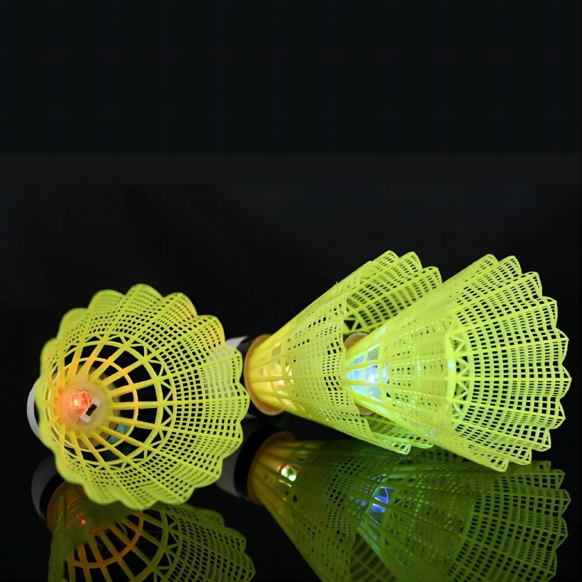 Sunkizzrs Nylon Badminton Shuttlecocks , For Outdoor Indoor Sport Activities | Yellow , Pack Of 4