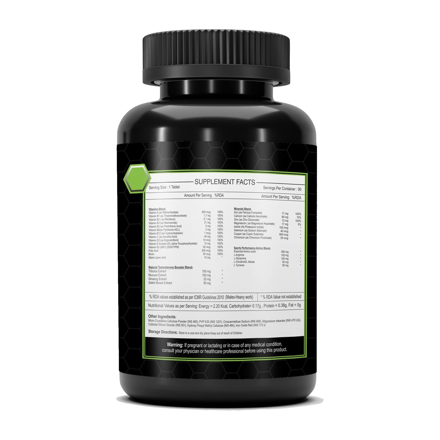 Alpspure Nutra Sports Multivitamin , Sports Performance Enhancer With Minerals, Amino Acids Andherbal Extracts | Essential Nutrients For Energy & Stamina | 90 Capsules , 150gm 0.3lbs