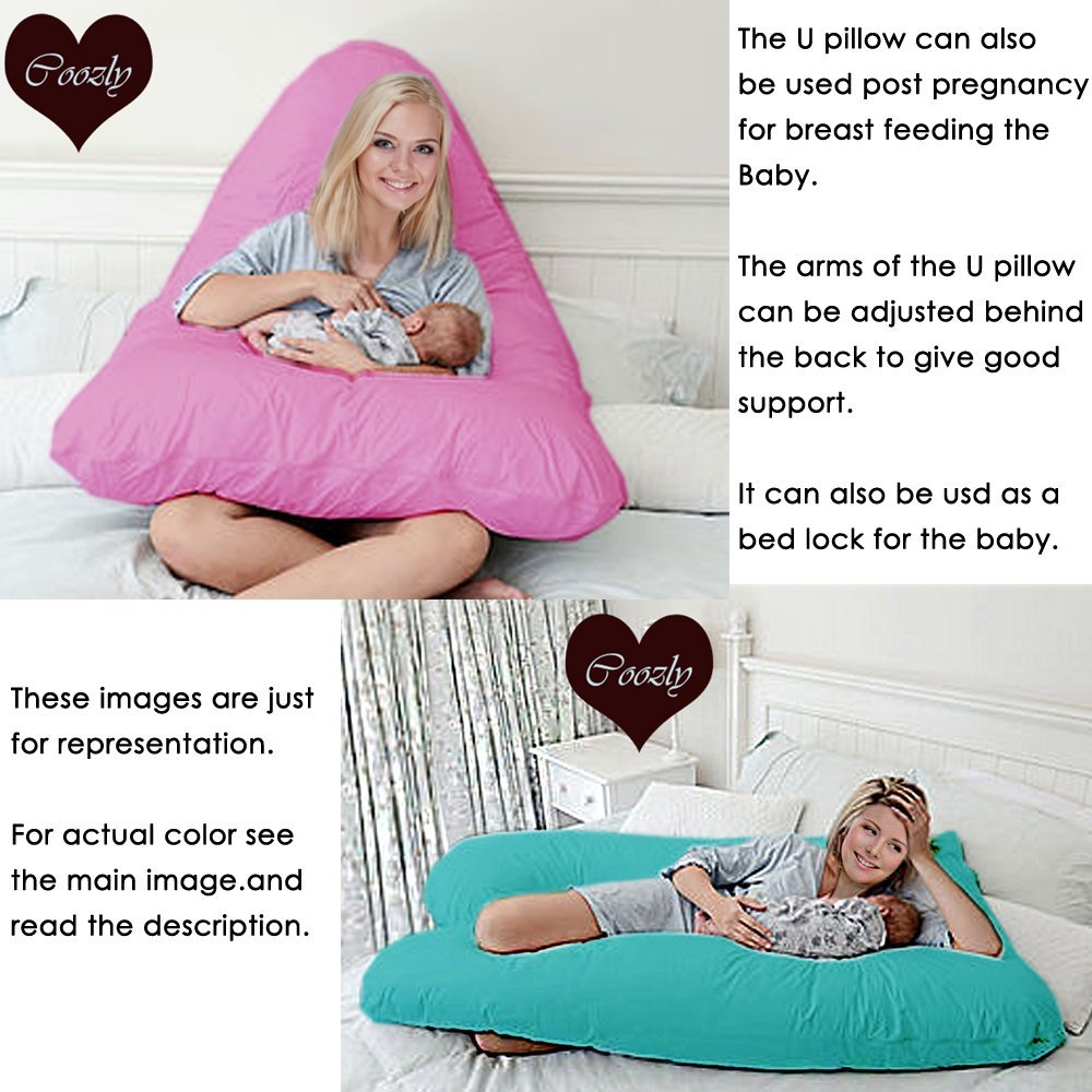 U Shaped Pregnancy Pillow, Maternity Pillow, 100% Cotton Removable Cover, Light Floral | Super Premium Pillow, Versatile Use, Pregnocare Microfibers, Breathable, Comfortable Pillow