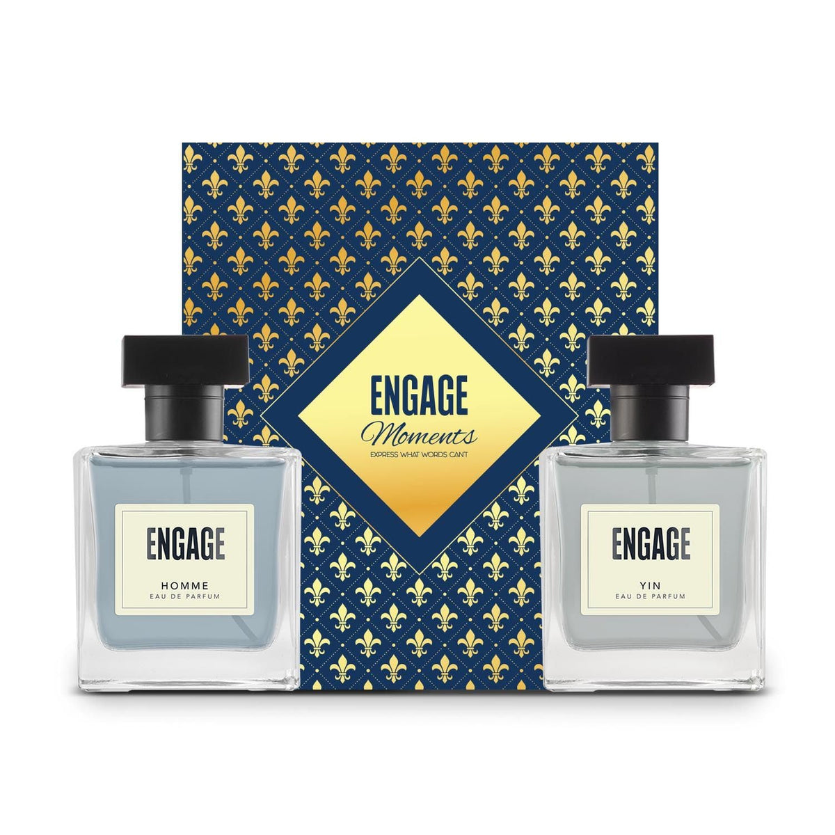 Engage Moments Luxury Homme & Yin Eau De Parfum Gift For Men 100ml Each 3.4 Fl.oz. | Long Lasting Fragrance |  Fresh & Woody Perfect For Gifting