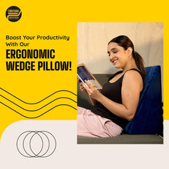 Wedge Pillow Memory Foam For Back Support, Blue - 18 L X 17.5 W X 10 H Inch | Wedge Cushion Pillow, Acid Reflux, Snoring, Gerd, Leg Elevation, Pregnancy | Multifunctional Bed Wedge Pillow