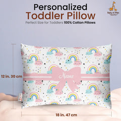Personalized Pillow For Kids, Super Soft Cotton Kids Cushion - 12 X 18 Inches | Custom Name, For 5 Years Old Kids, Adorable Prints | For Head, Neck Support Baby Pillow - Pillow 17