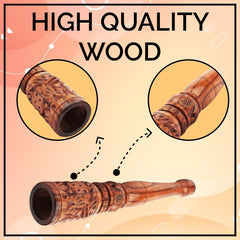 Royal Swag Mughal Style Tobacco Pipe Handmade Shiva Chillum Hookah Smoking Pipe | Durable Hard Wood Material | 15cm X 4 Cm X 2 Diameter Made In India