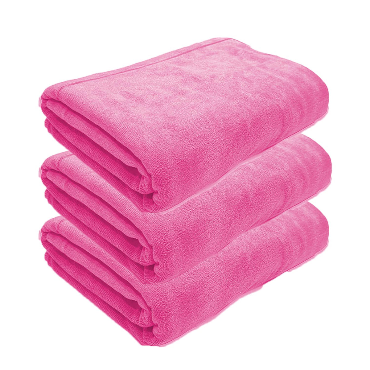 Black Gold The Finer Touch Oversized Microfiber Bath Towel 2100 Gsm | Soft Quick-Dry Microfiber Towel For Men & Women | Lightweight, Absorbent & Travel-Friendly (Pink) - Pack Of 3