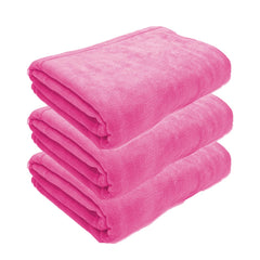 Black Gold The Finer Touch Oversized Microfiber Bath Towel 2100 Gsm | Soft Quick-Dry Microfiber Towel For Men & Women | Lightweight, Absorbent & Travel-Friendly (Pink) - Pack Of 3