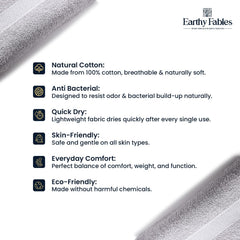 Earthy Fables Basic Hand Towel 400 Gsm | Pure Carded Cotton, Soft, Absorbent, Quick Dry & Skin-Friendly Towel - Pack Of 2 (Cloudy Grey)