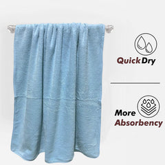 Fezora Microfiber Bath Towel 400 Gsm | Men & Women Large Size Ultra Soft, Quick Dry, Lightweight & Super Absorbent Towel (Light Blue)