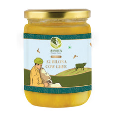 Pure Natural A2 Bilona Cow Ghee By Asmita Organic Farms | Healthy & Nutrients Desi Ghee Perfect For Boost Energy | (1 Litr) 33.8 Ounce | Jar Pack