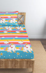 Kids Single Bedsheet With 1 Pillow Covers - 60 X 90 Inches, Multicolor | Soft Wrinkle Free Breathable Easy Care | Color Fade Resistant Bedsheet