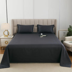 Stripes King Size Cotton Bedsheet With 2 Pillow Covers - 108 X 108 Inches, Dark Grey | Perfect For Home Decor, Guest House | Ideal For All Seasons